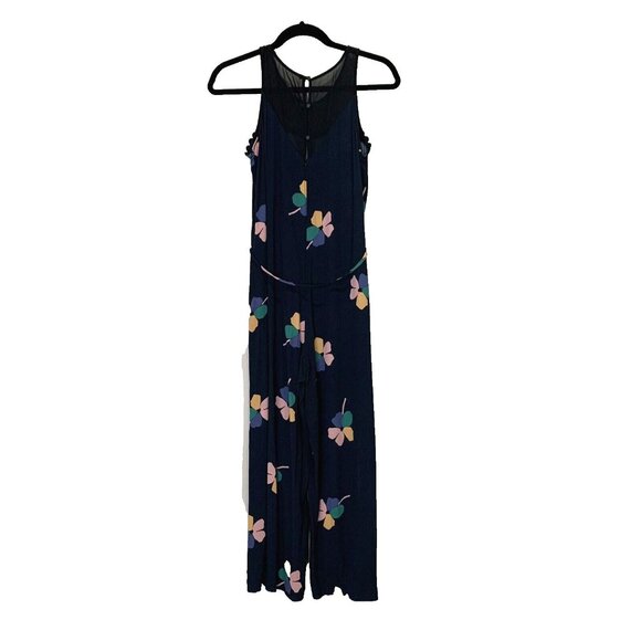 Corey Lynn Calter Anthropologie Women's Wide Leg Floral Jumpsuit Size XS Blue - Picture 3 of 14